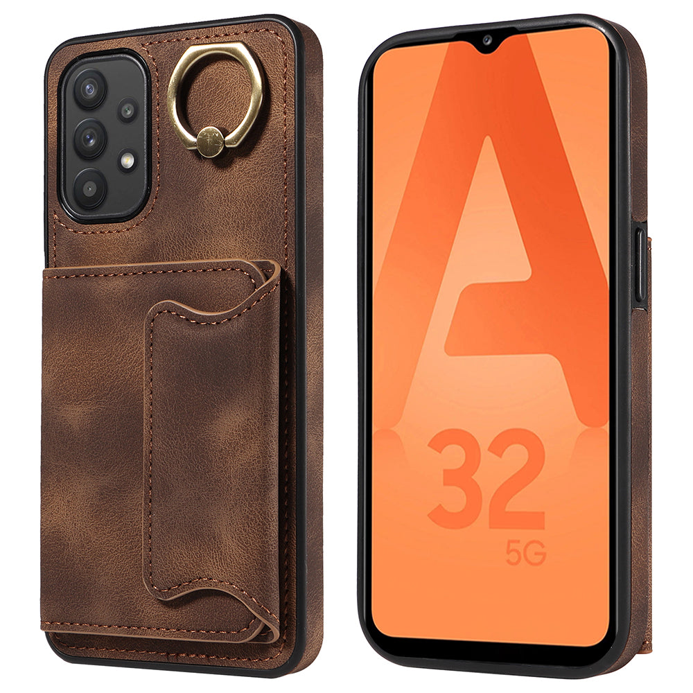 001 For Samsung Galaxy A32 5G M32 5G PU Leather TPU Card Holder Cover Ring Kickstand Smartphone Case 001 For Samsung Galaxy A32 5G M32 5G PU Leather TPU Card Holder Cover Ring Kickstand Smartphone Case
